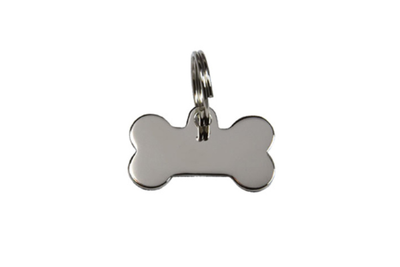 Médaille Os Argentée 26X14mm + bélière 07A