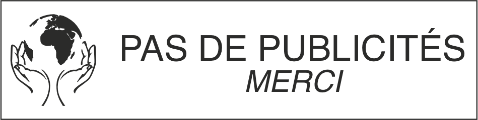 PLAQUETTE PAS DE PUBLICITES AVEC LOGO