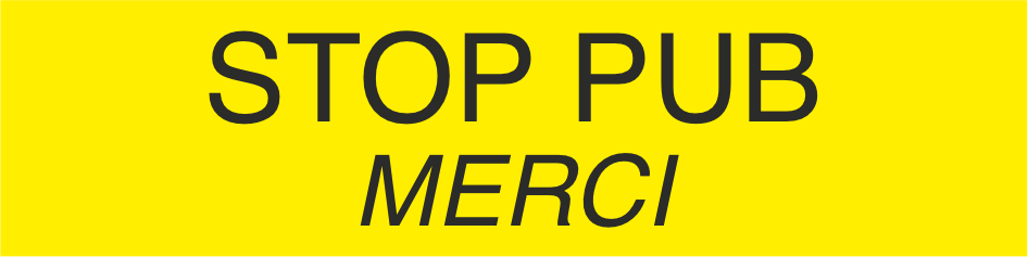 PLAQUETTE STOP PUB