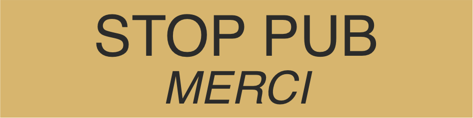 PLAQUETTE STOP PUB
