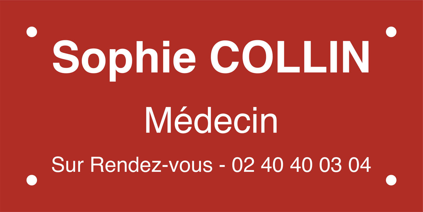 ALU COULEUR GRAVÉ 20x10 CM