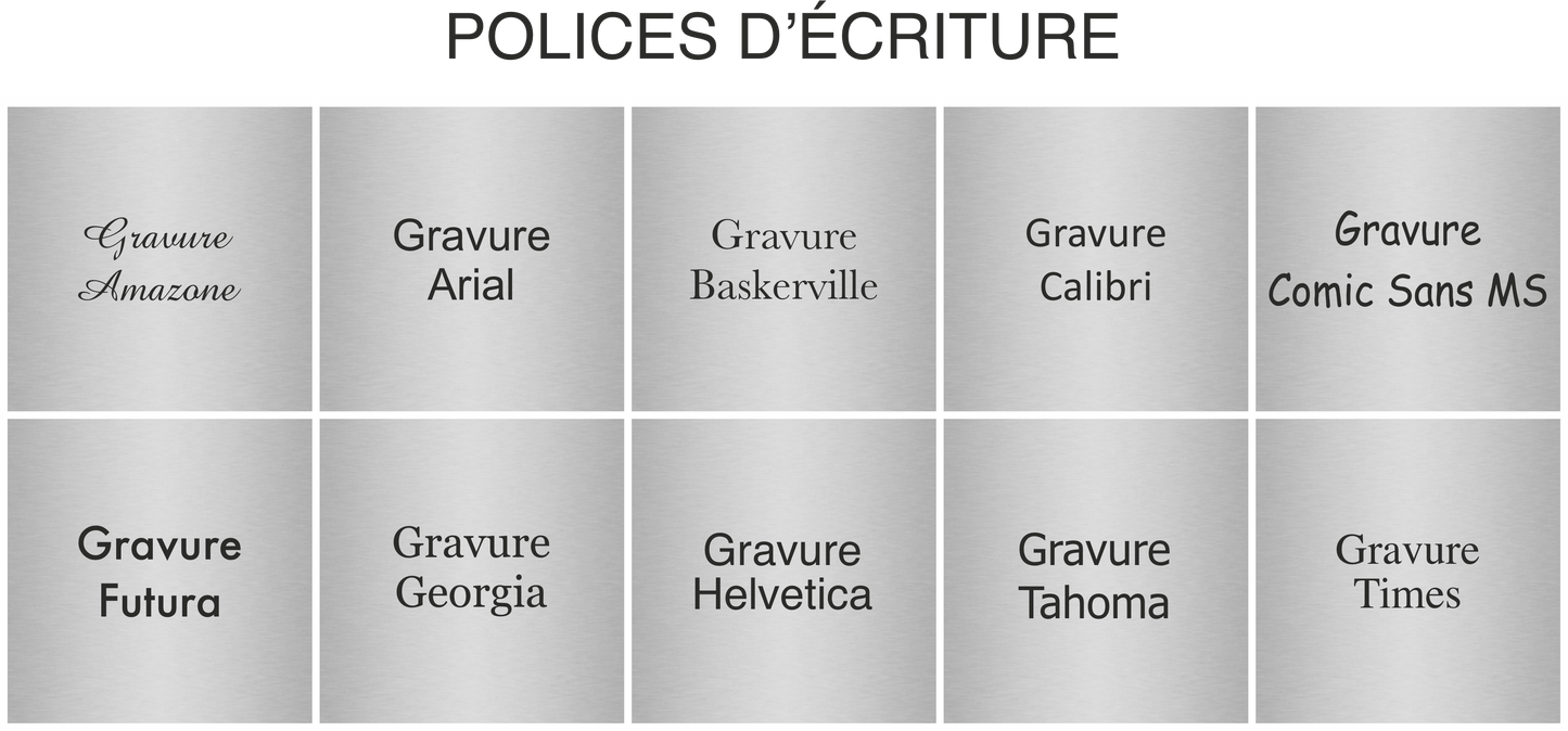 ALU BROSSÉ GRAVÉ 30x20 CM