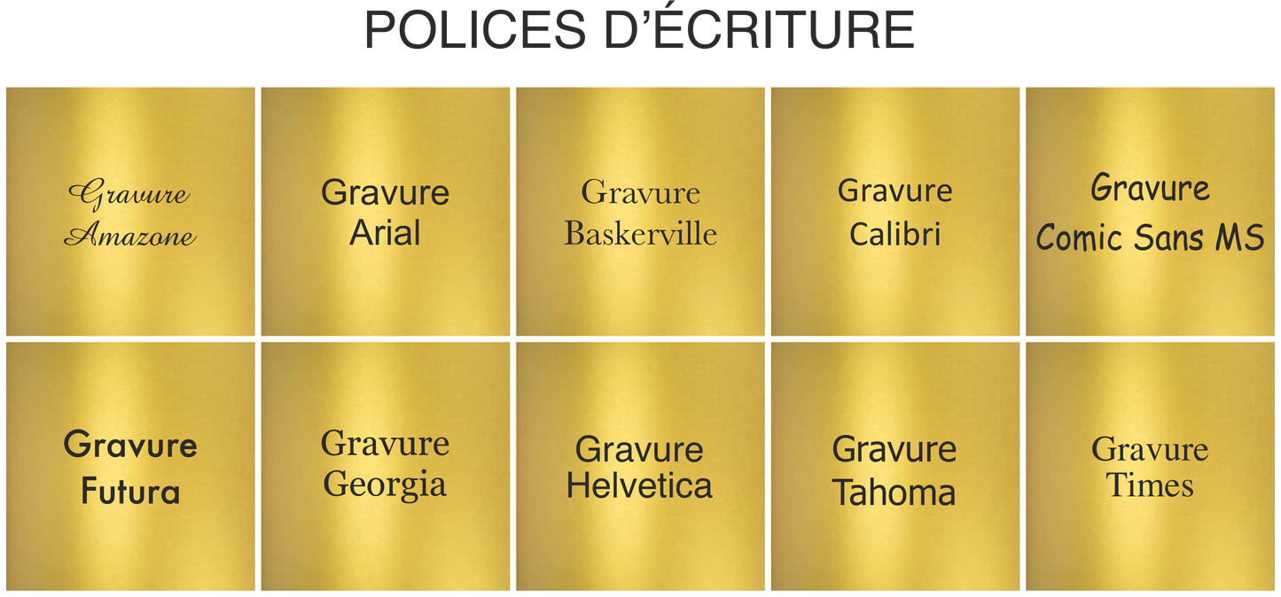 LAITON GRAVÉ 25x15 CM